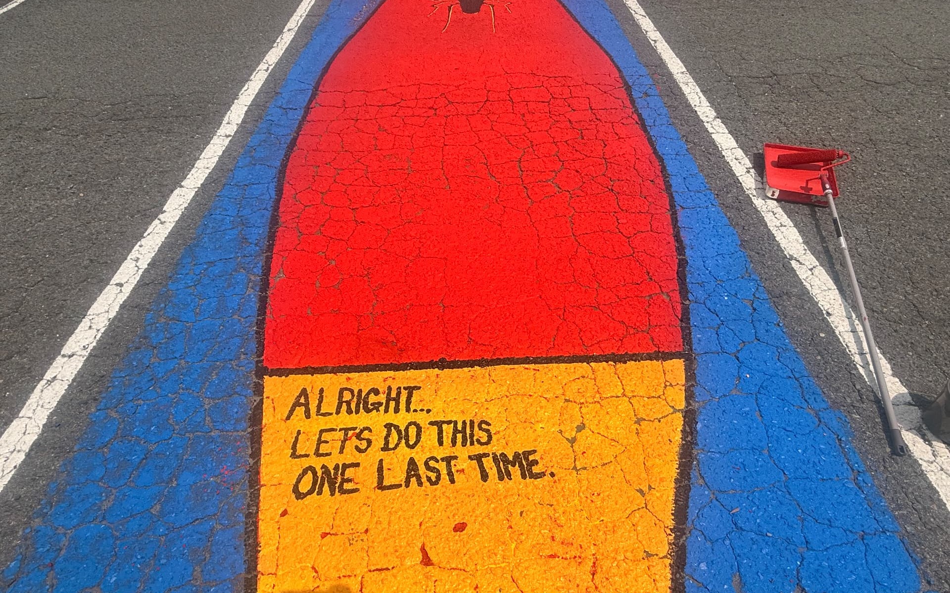 The parking space after the mural was completed